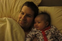 2012: Cuddling with Addy (2 mos)